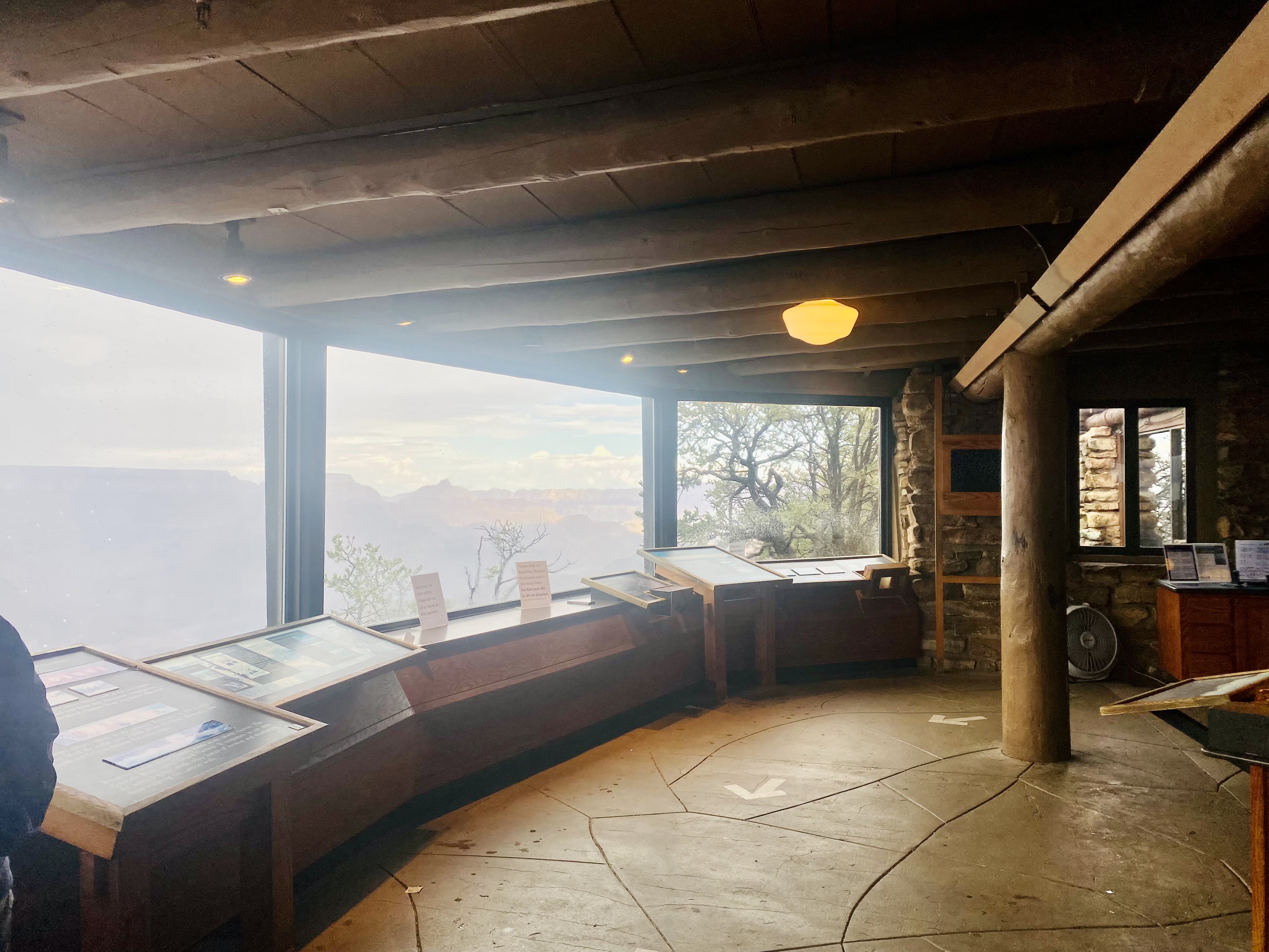 Panoramic windows in Yavapai geology museum 